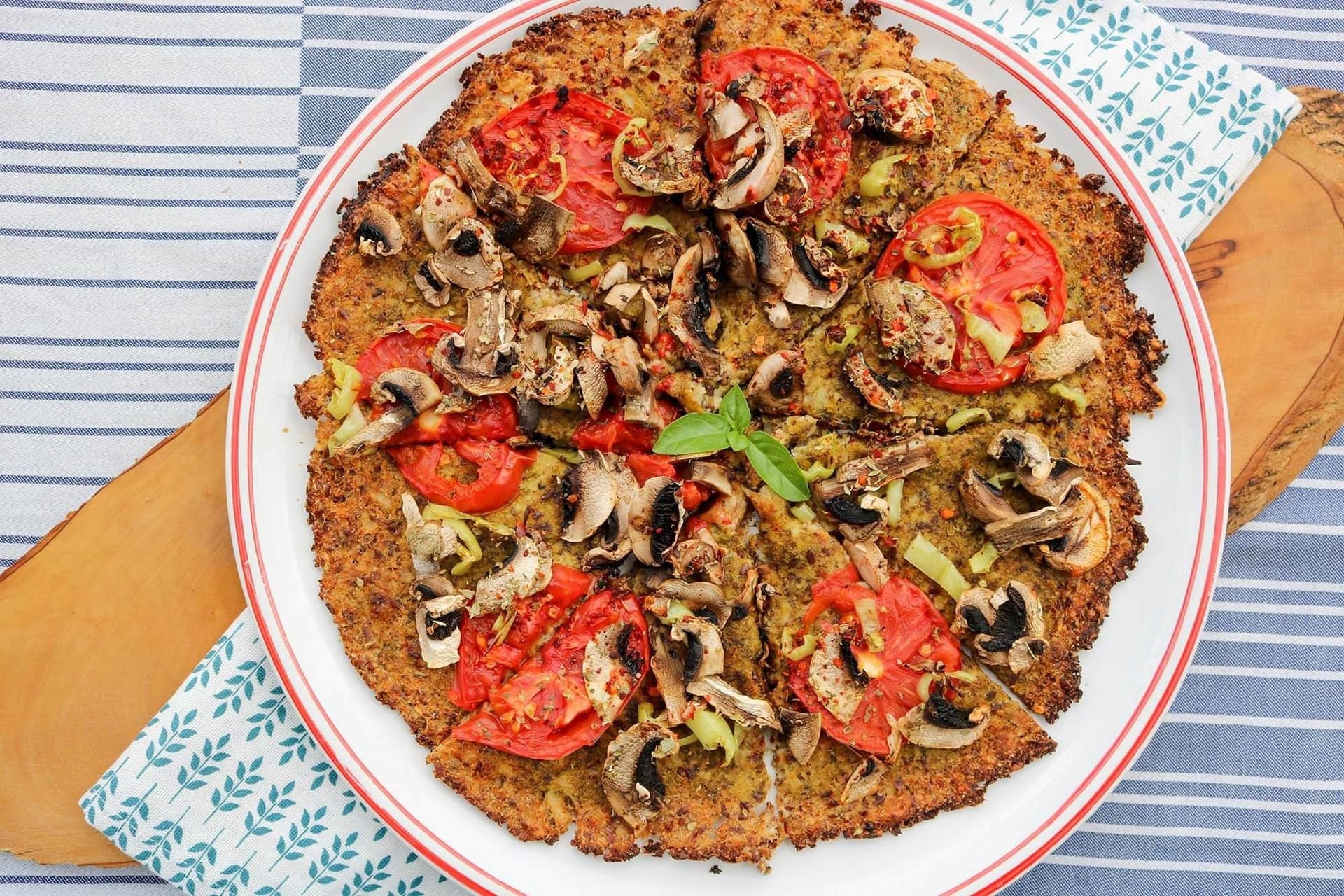Vegan Keto Pizza with Cauliflower Crust
