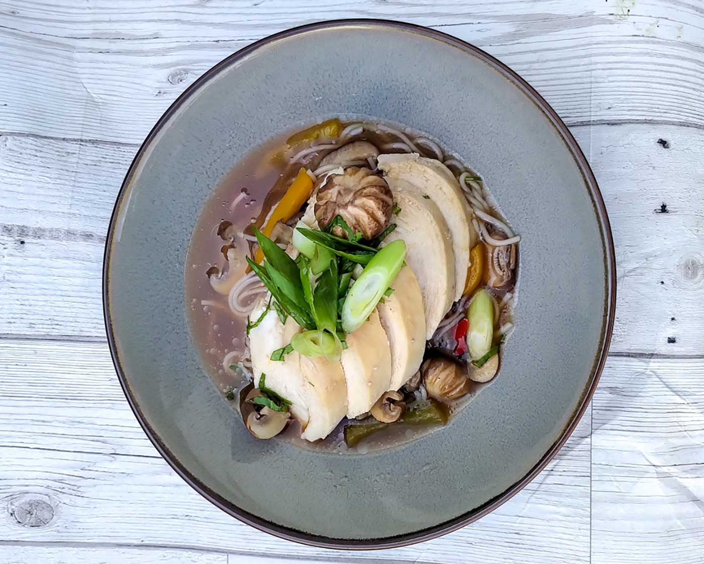 Chicken, Shiitake Mushroom, and Glass Noodle Soup Recipe