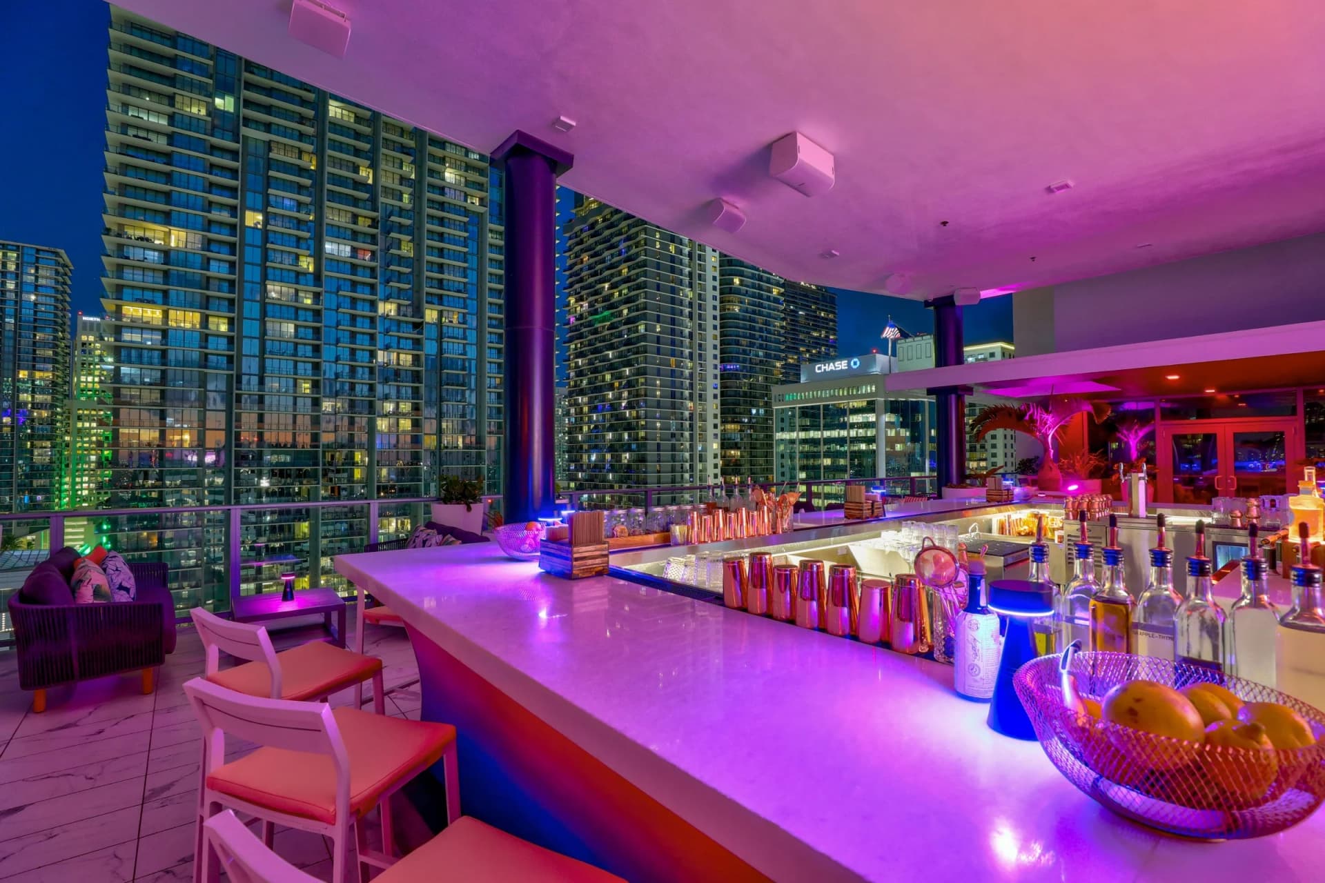 Rosa Sky rooftop bar in Brickell