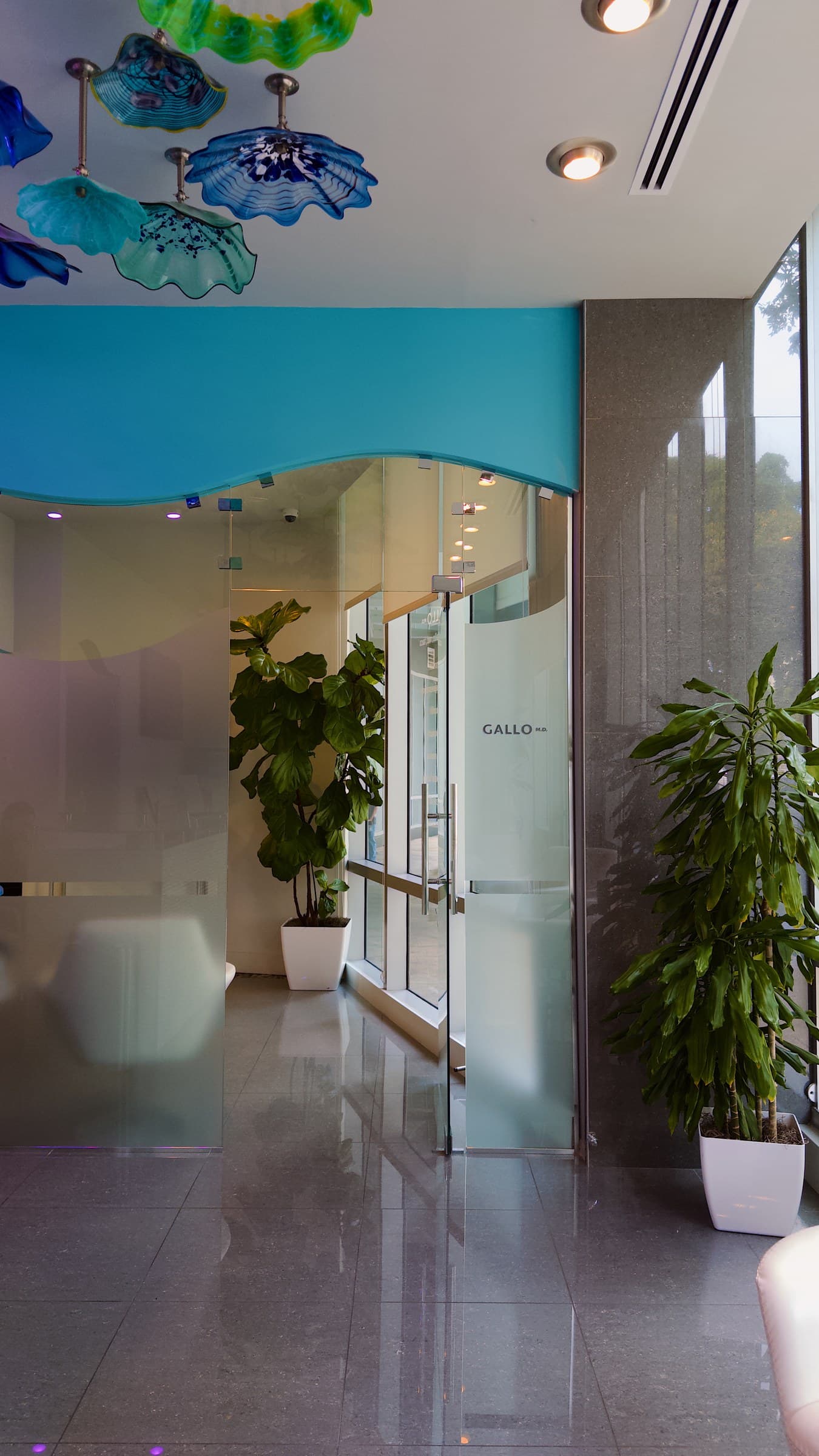 The lobby of the biostation in Midtown Miami, home to Gallo MD