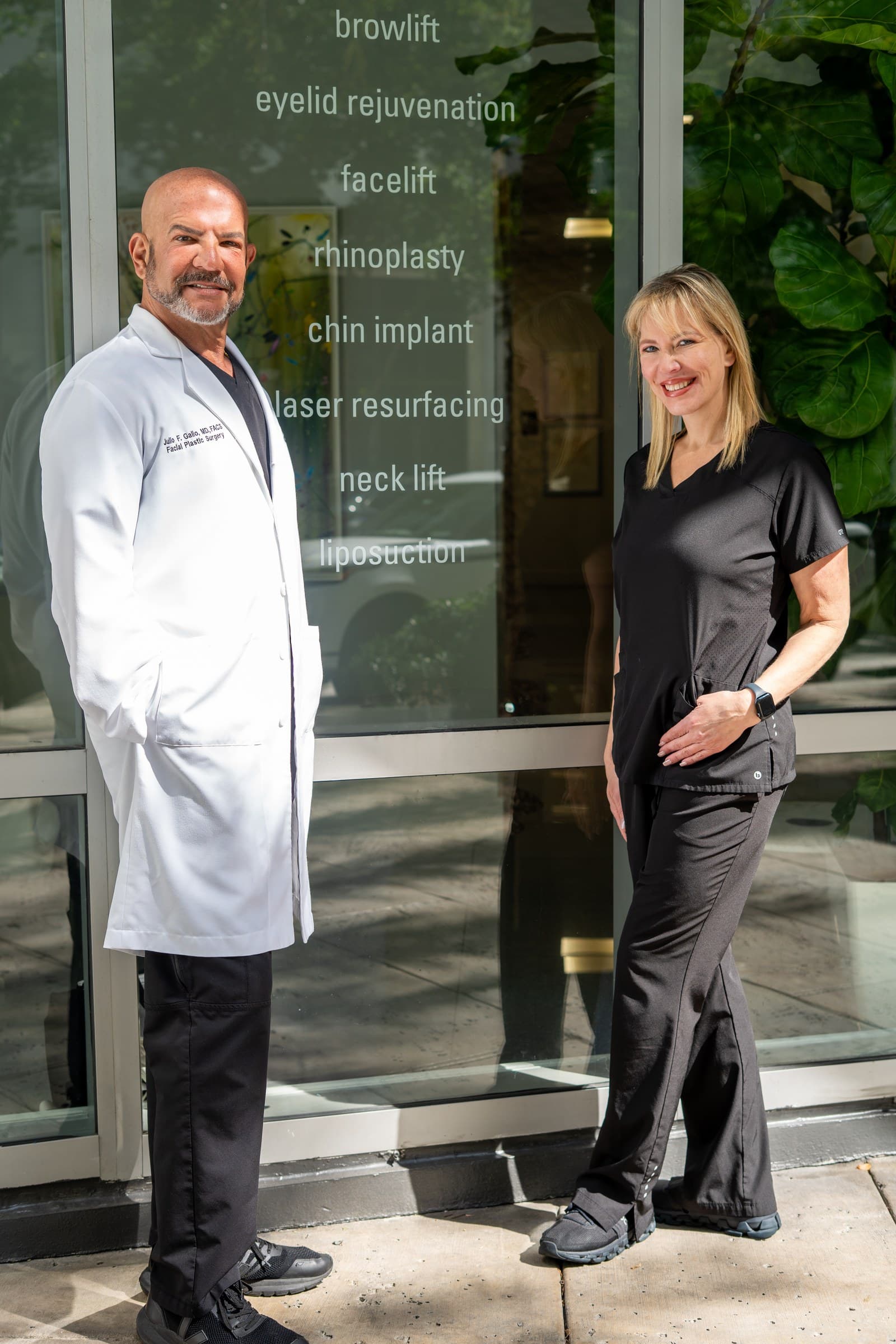 Dr. Julio Gallo and a team member outside Gallo MD