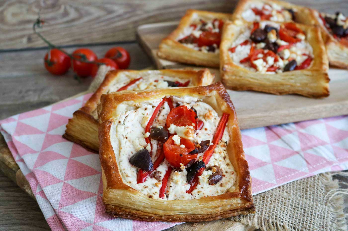 Mediterranean puff pastry tarts recipe